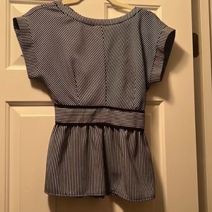 Black and white peplum top